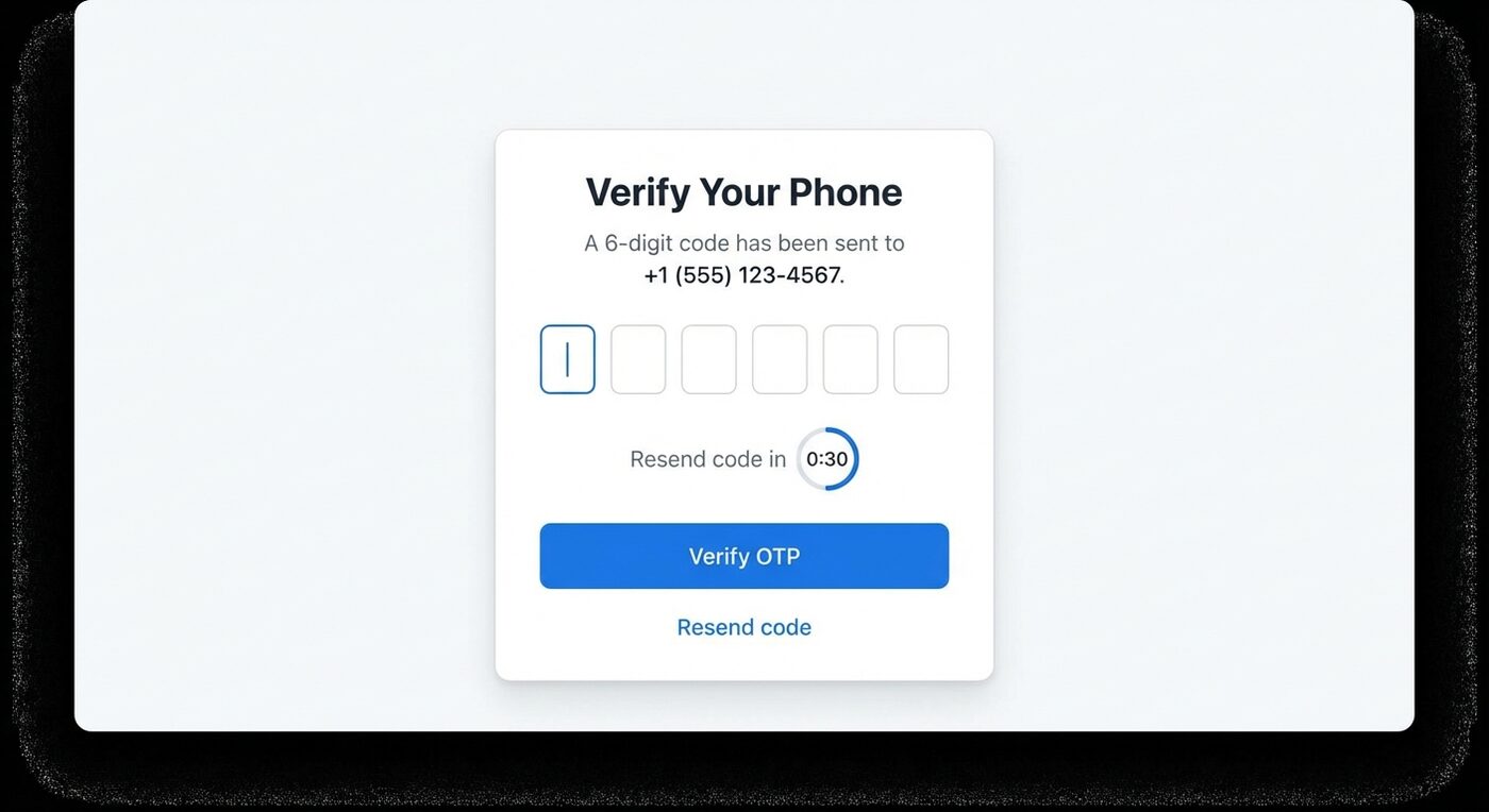 OTP verification screen